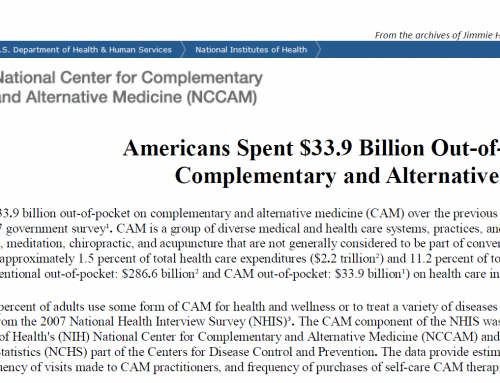 Americans Spent $33.9 Billion Out-of-Pocket on Complementary and Alternative Medicine